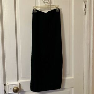 Free People Black Ribbed Midi Skirt